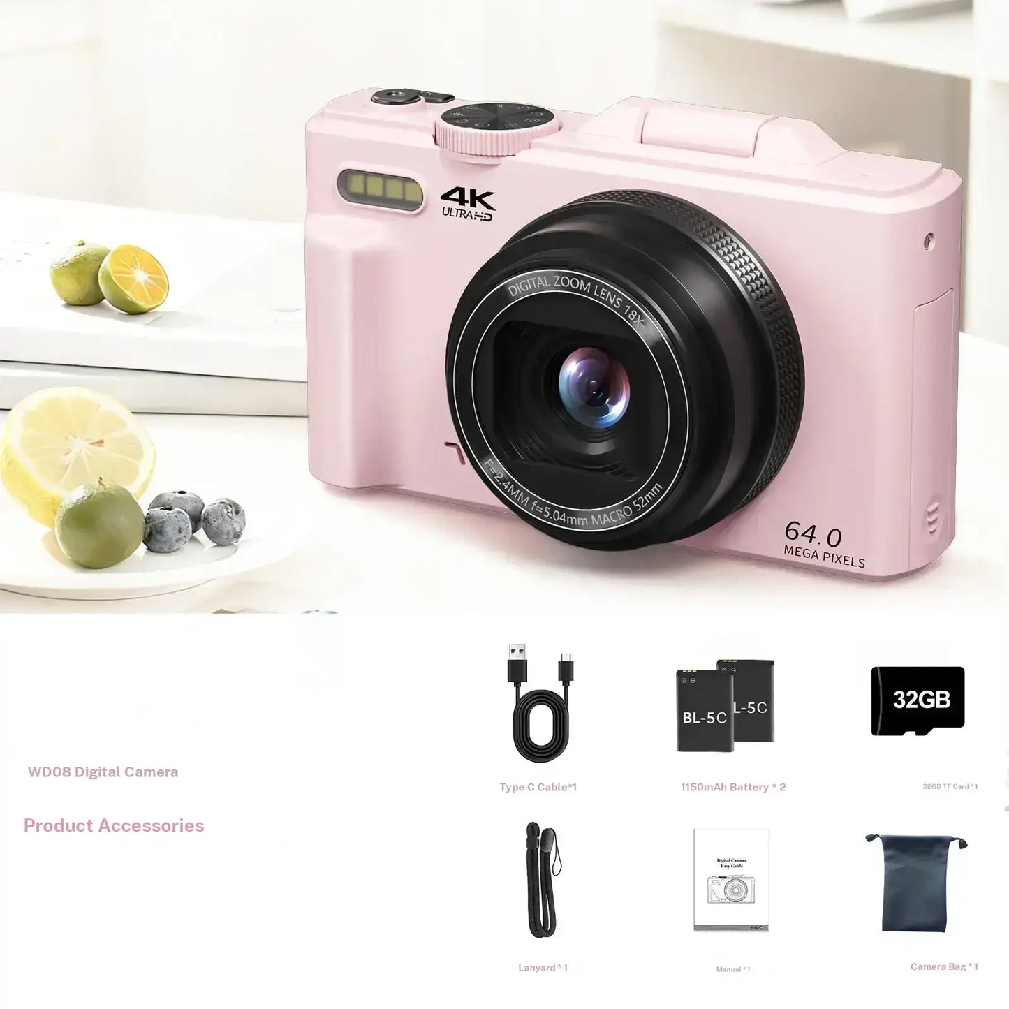 Lumi 4K Pocket Camera - Pink