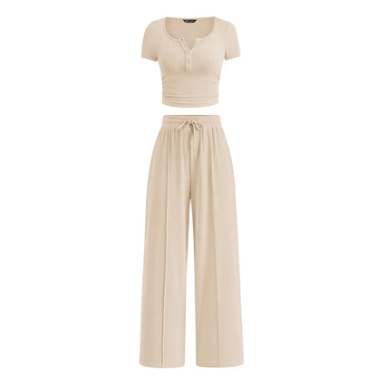 Linnea Ribbed Set - Beige