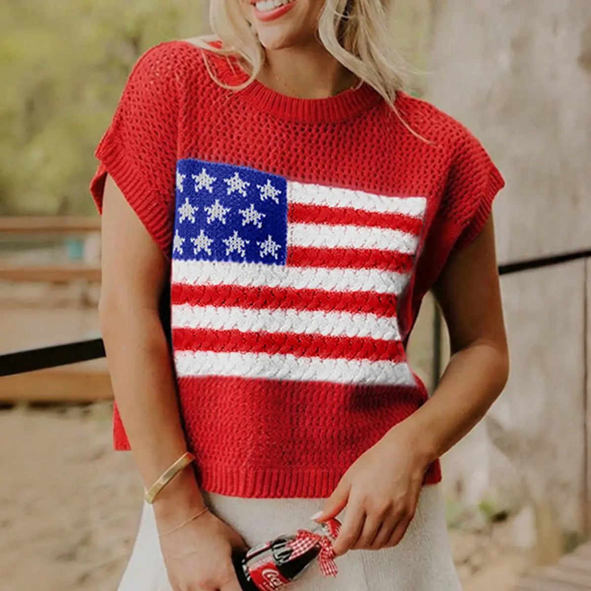 Liberty Flag Knit Top