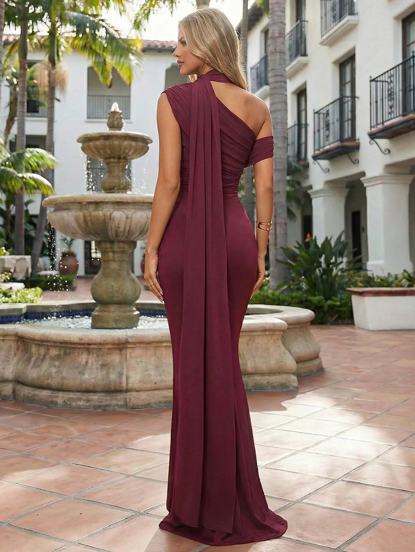 Marlowe One Shoulder Dress - detail