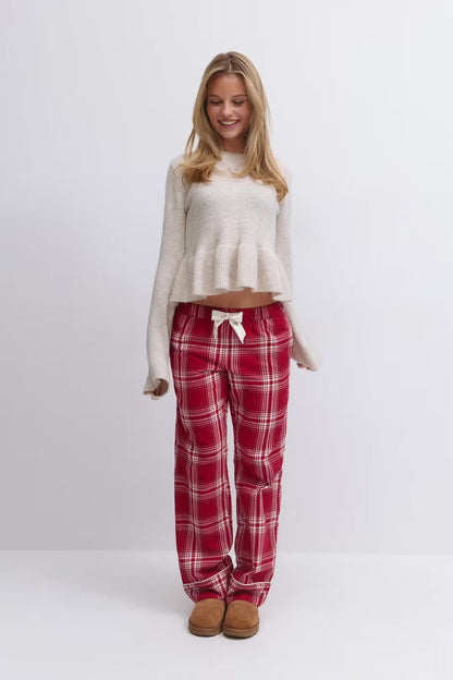 Ribbon Flannel Pants