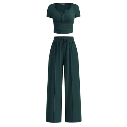 Linnea Ribbed Set - Dark Green