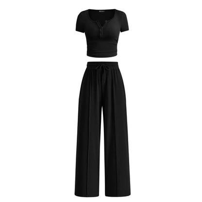 Linnea Ribbed Set - Black