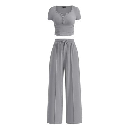 Linnea Ribbed Set - Grey