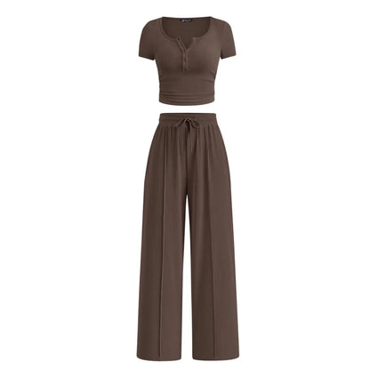 Linnea Ribbed Set - Coffee