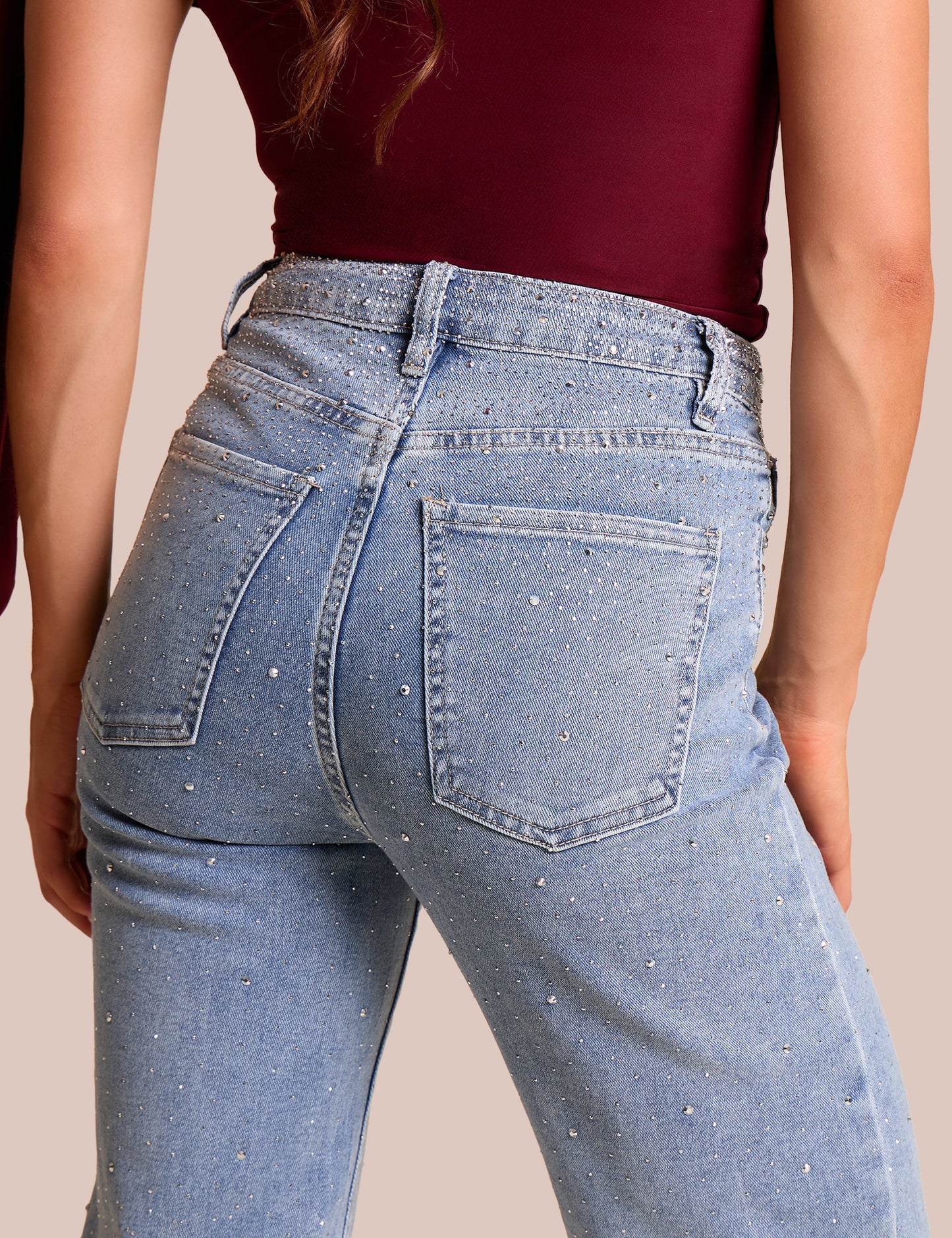 Rhinestone Detail Denim