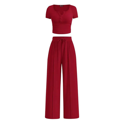 Linnea Ribbed Set - Red