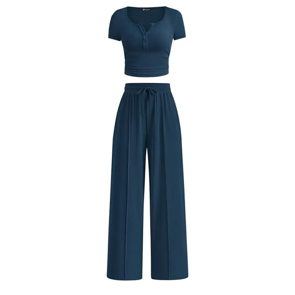 Linnea Ribbed Set - Dark Blue