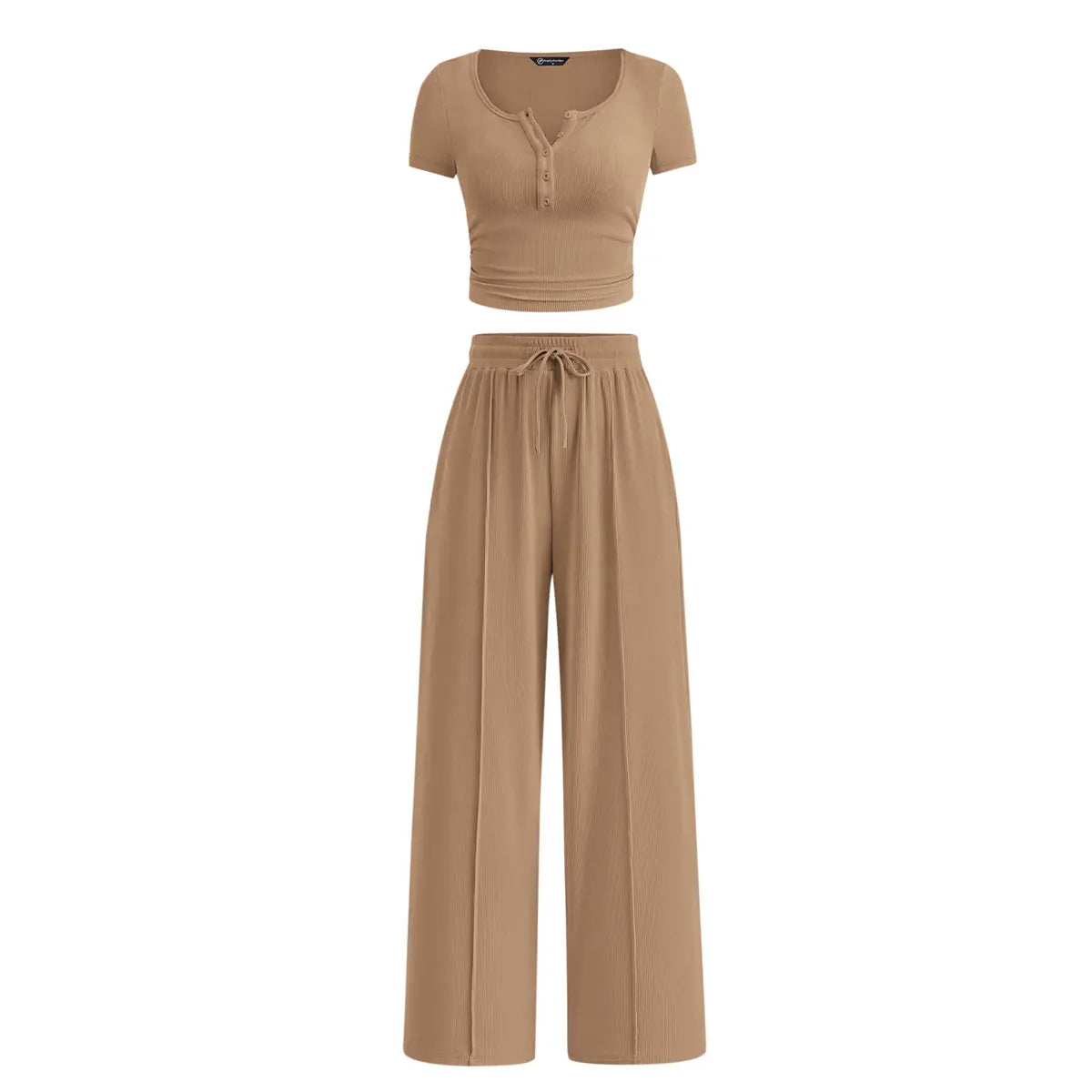 Linnea Ribbed Set - Khaki