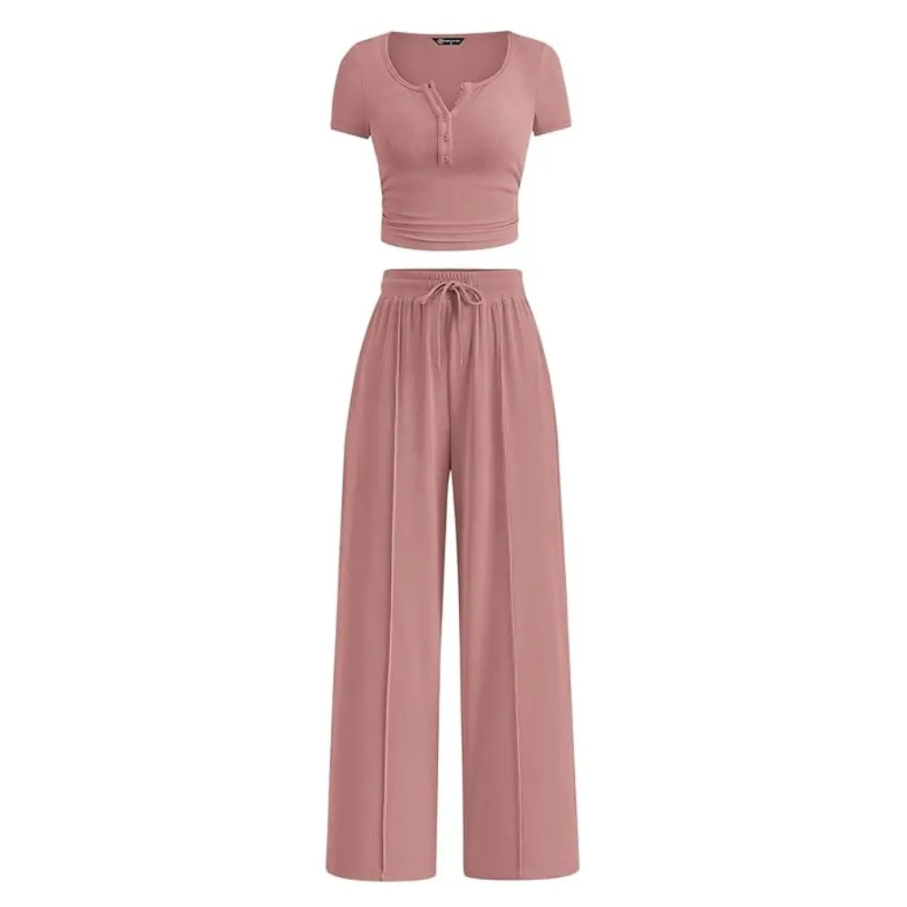 Linnea Ribbed Set - Pink