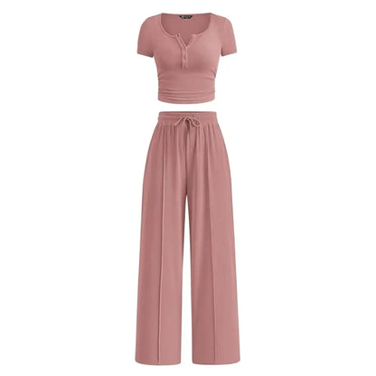 Linnea Ribbed Set - Pink