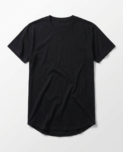 Longline Essential Crew Tee - Black