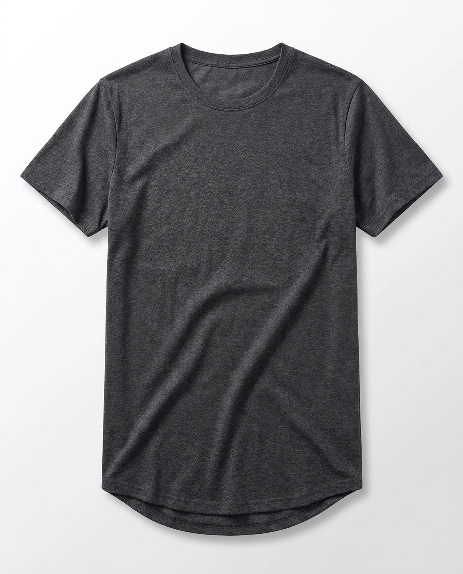 Longline Essential Crew Tee - Charcoal