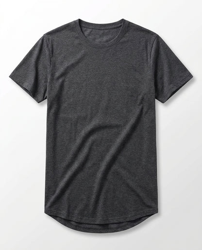 Longline Essential Crew Tee - Charcoal