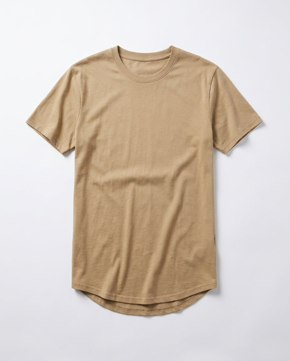 Longline Essential Crew Tee - Khaki