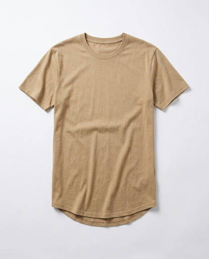 Longline Essential Crew Tee - Khaki