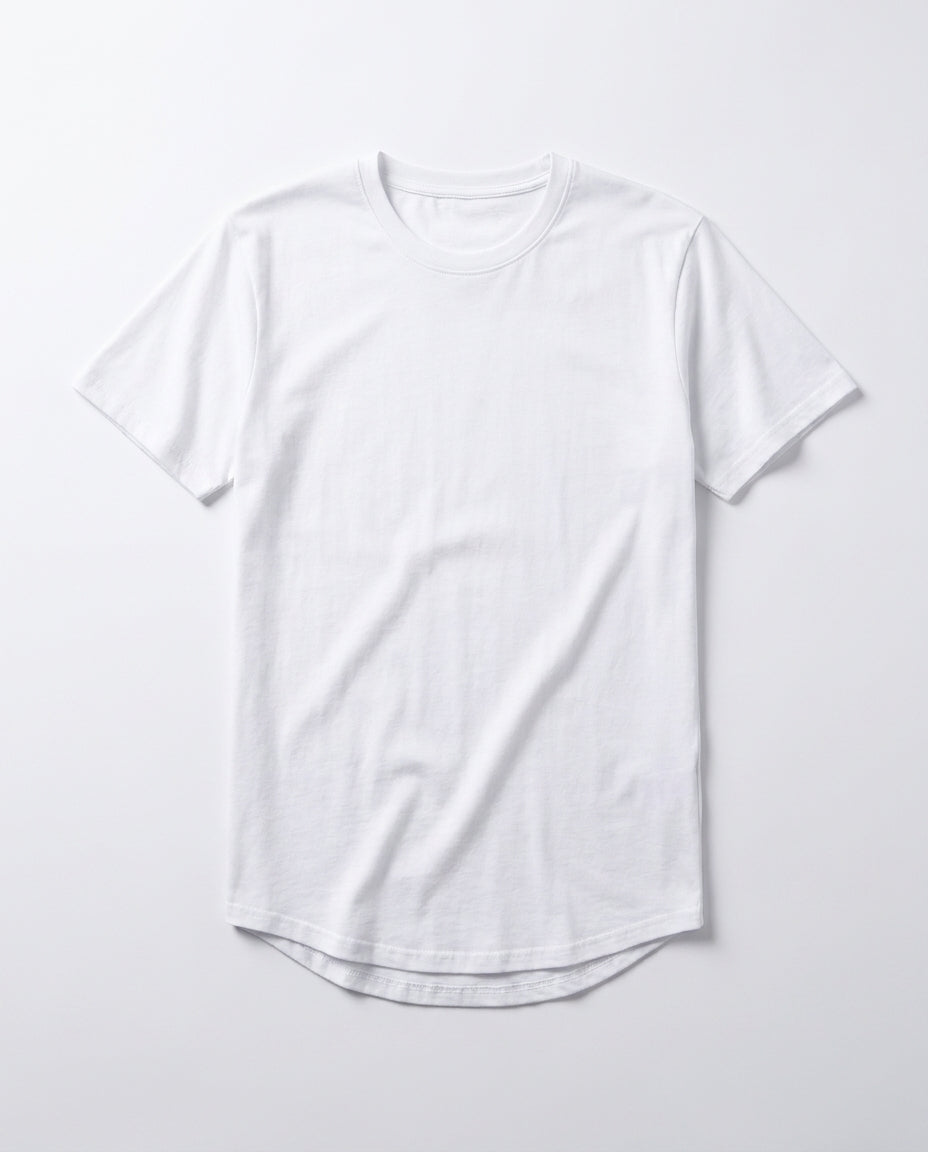 Longline Essential Crew Tee - White