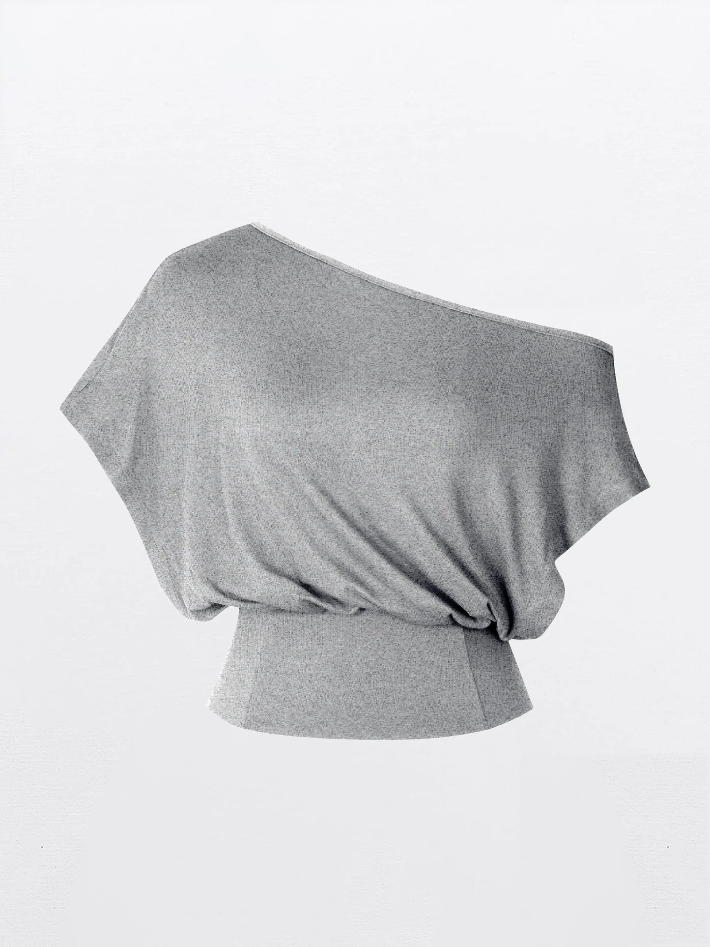 Solene Off Shoulder Crop Top - Light gray v2