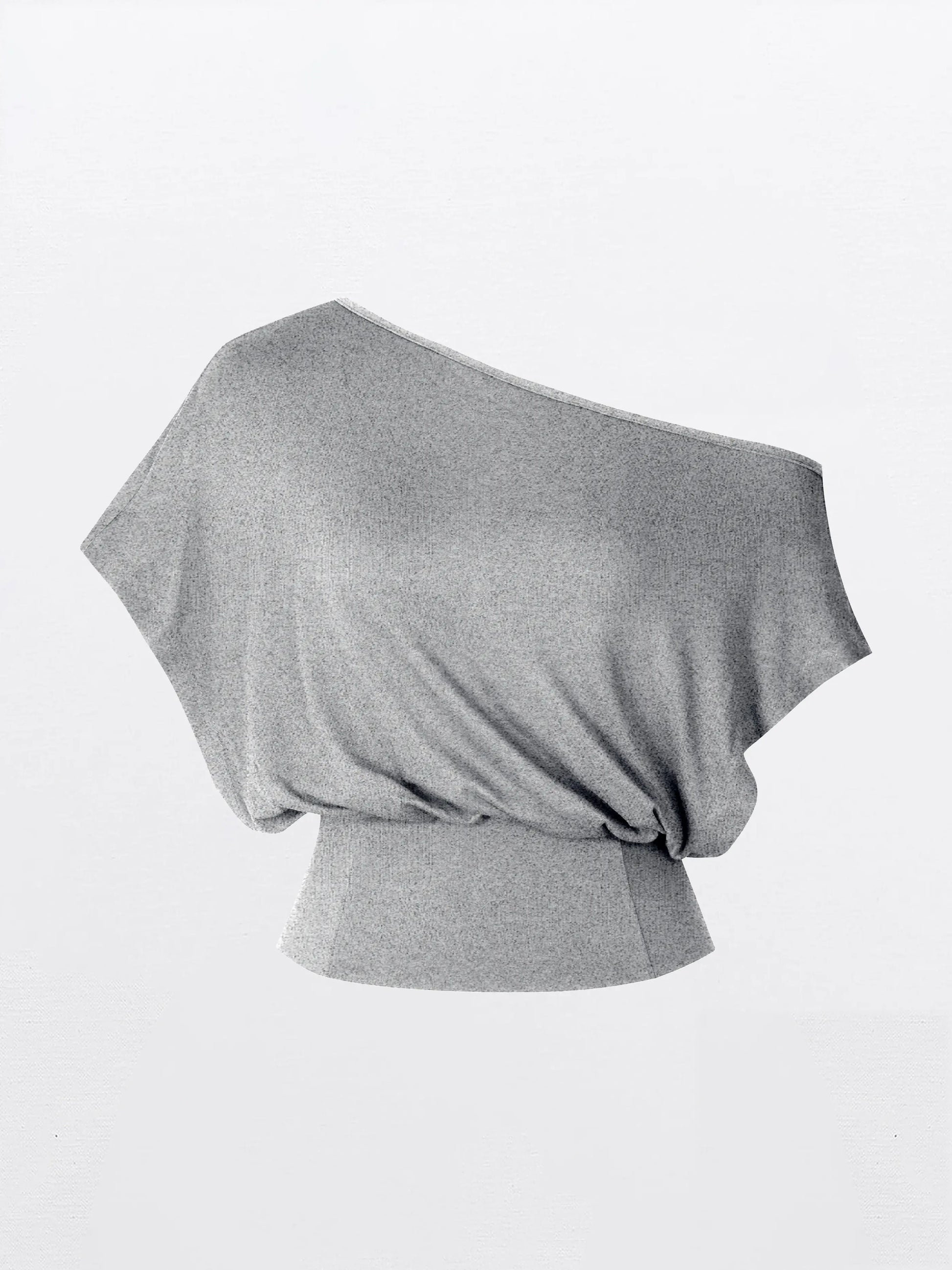 Solene Off Shoulder Crop Top - Light gray v2