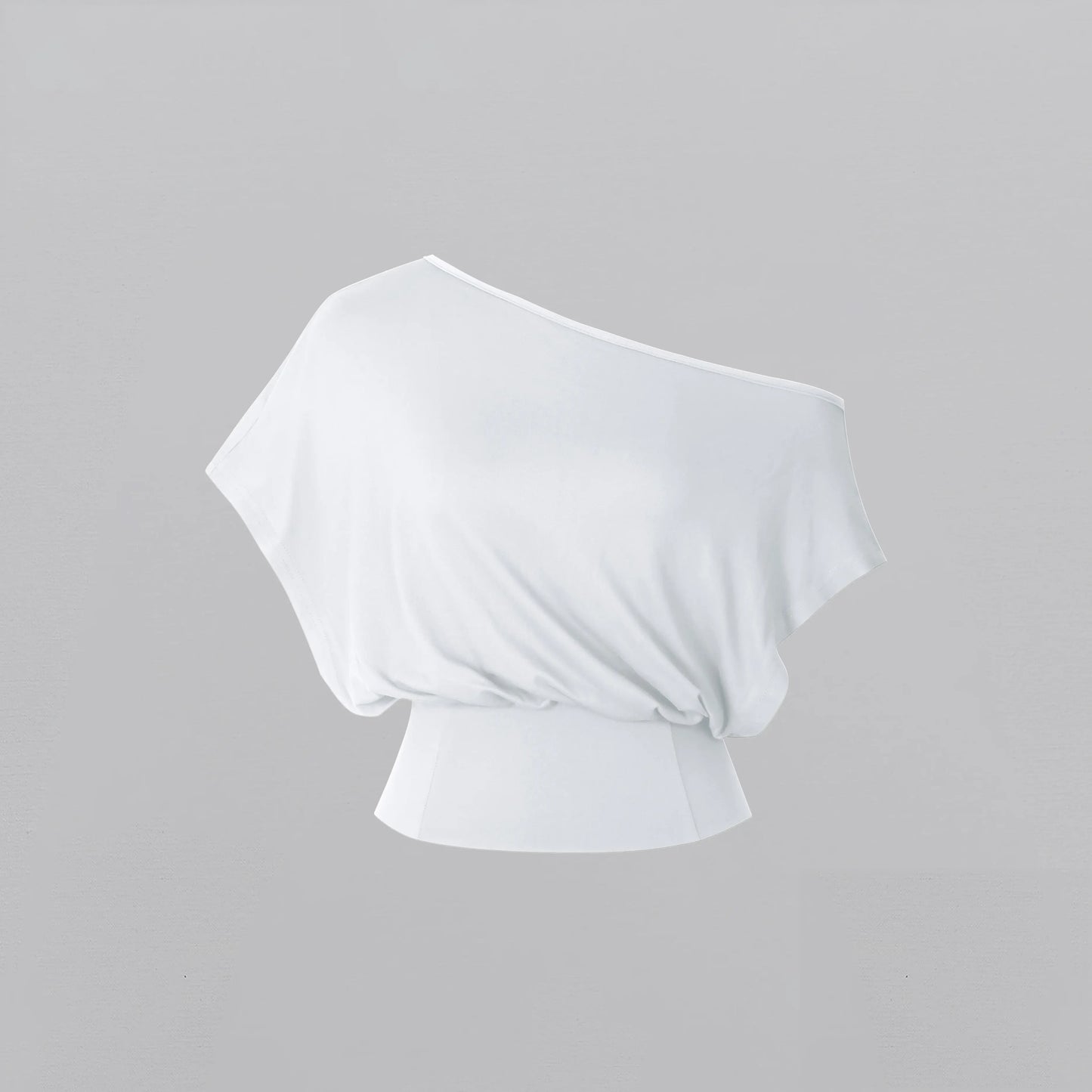 Solene Off Shoulder Crop Top - White v2