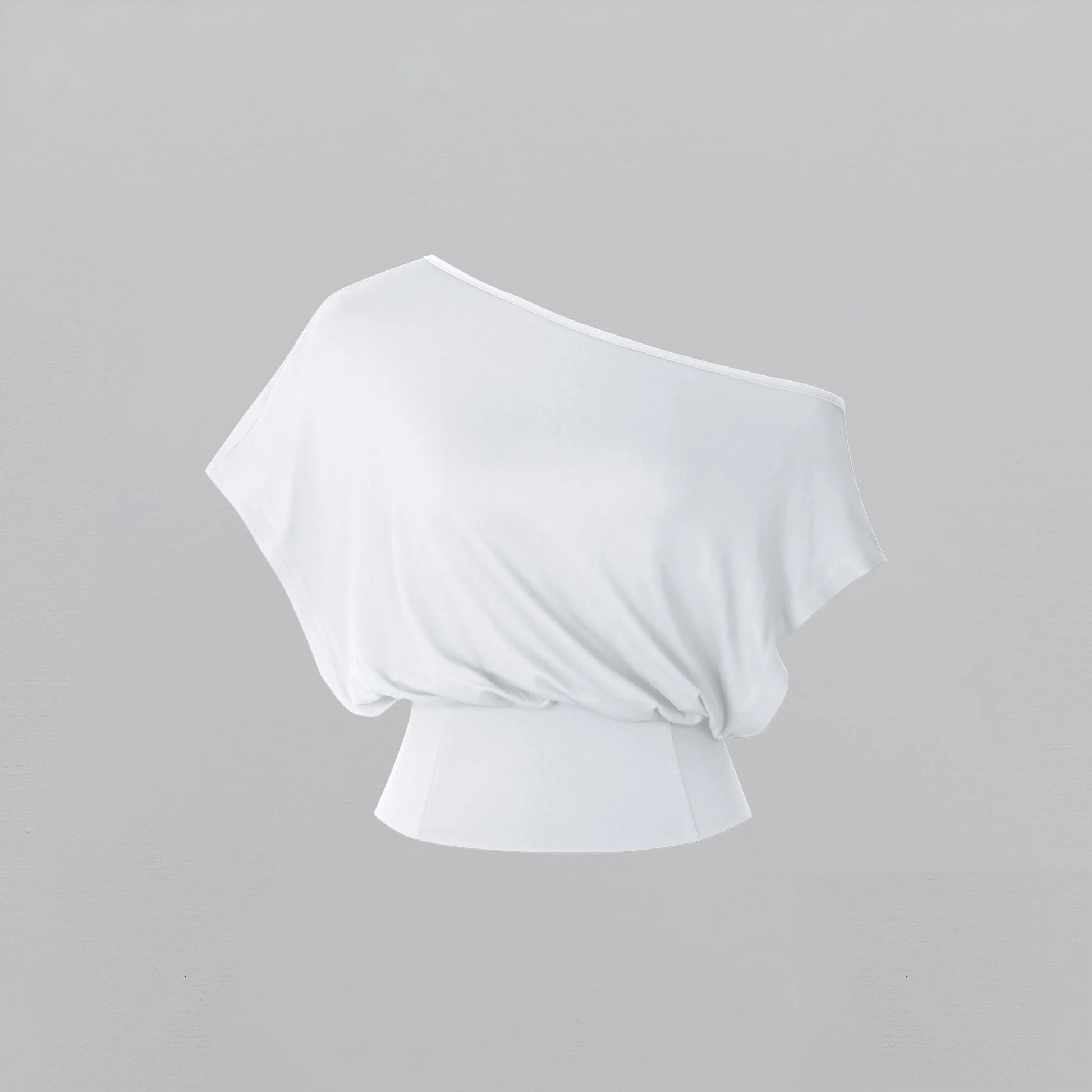 Solene Off Shoulder Crop Top - White v2