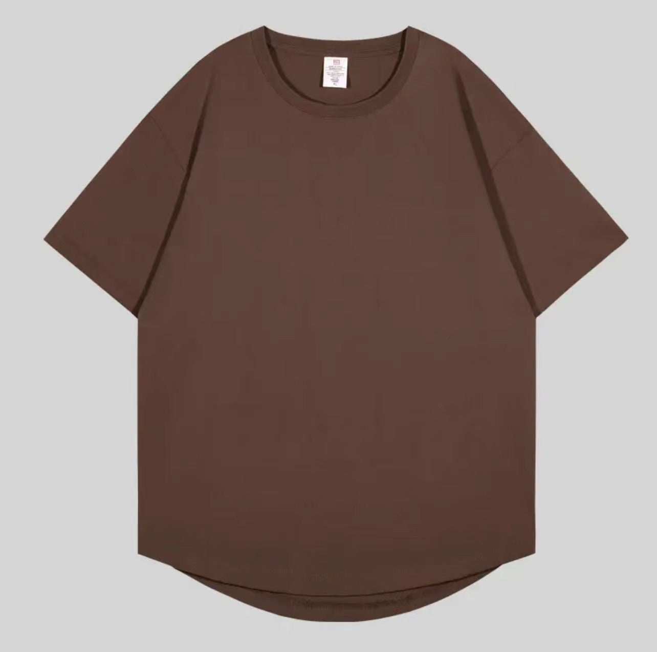 Longline Essential Crew Tee - Brown