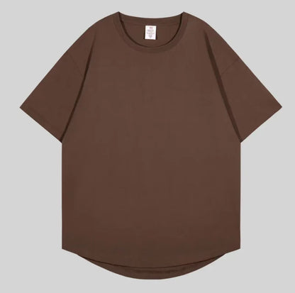 Longline Essential Crew Tee - Brown