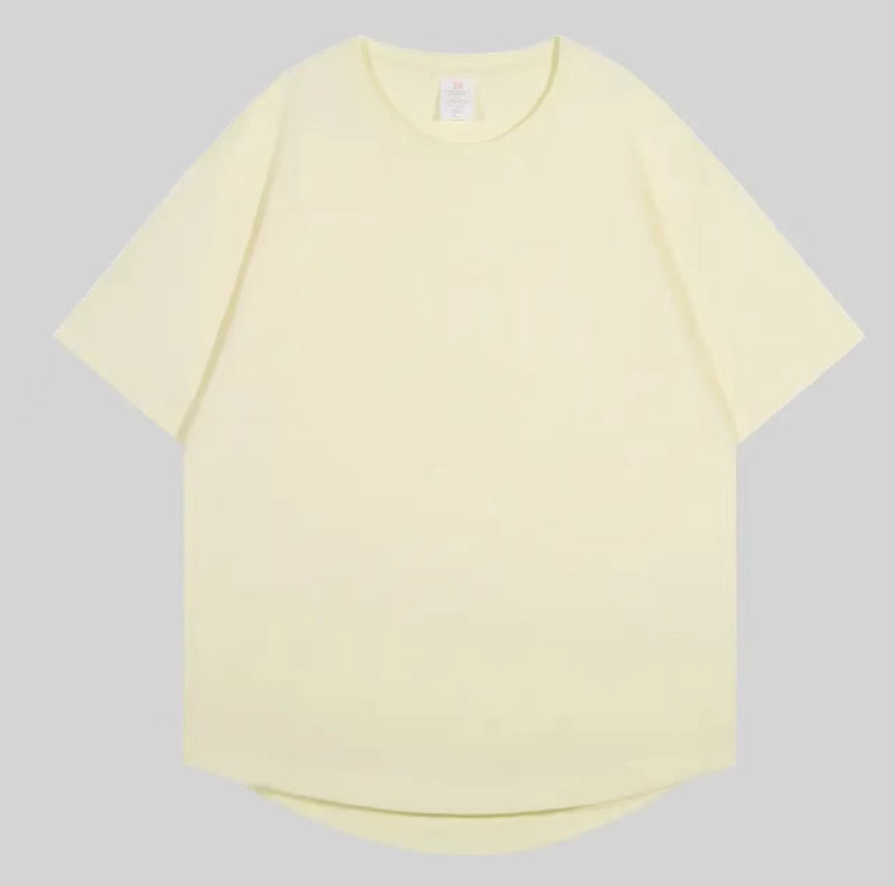 Longline Essential Crew Tee - Light Yellow