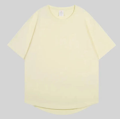 Longline Essential Crew Tee - Light Yellow